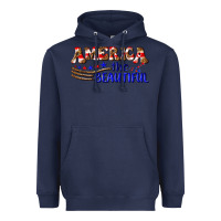 Navy America the beautiful Heavyweight Hoodie - NancyCooperArtShop