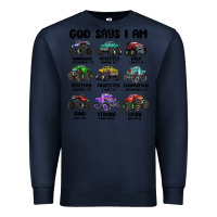 Navy god says i am Premium Sweatshirt - MaliasSmallBusiness