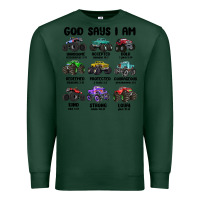 Sports Green god says i am Premium Sweatshirt - MaliasSmallBusiness