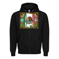 Black mexican flag background with cactus and sunflower tumbler Zipper Hoodie - Jasminsmagicworld