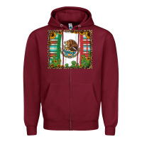 Burgundy mexican flag background with cactus and sunflower tumbler Zipper Hoodie - Jasminsmagicworld