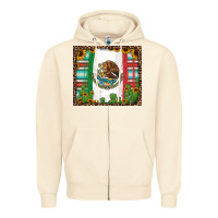 Sandshell mexican flag background with cactus and sunflower tumbler Zipper Hoodie - Jasminsmagicworld