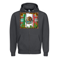 Smoke mexican flag background with cactus and sunflower tumbler Zipper Hoodie - Jasminsmagicworld