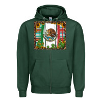 Sports Green mexican flag background with cactus and sunflower tumbler Zipper Hoodie - Jasminsmagicworld