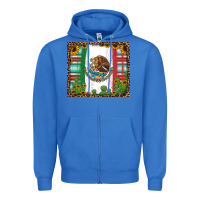True Royal mexican flag background with cactus and sunflower tumbler Zipper Hoodie - Jasminsmagicworld