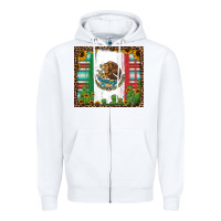White mexican flag background with cactus and sunflower tumbler Zipper Hoodie - Jasminsmagicworld