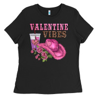 Black valentines day valentine vıbes Ladies Tee - AdoDesignShop