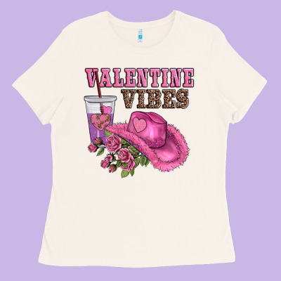 Valentines Day Valentine Vıbes Ladies Tee Designed By Adodesignshop