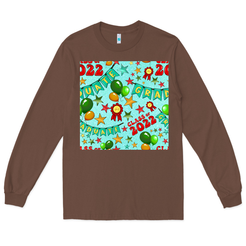 Class Of 2022 Graduation Seamless Pattern Long Sleeve Tee by BundleAndBundleShop | Teevron