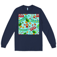 Navy class of 2022 graduation seamless pattern Long Sleeve Tee - BundleAndBundleShop