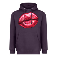 Plum lips mark Heavyweight Hoodie - NancyCooperArtShop
