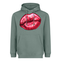 Sage lips mark Heavyweight Hoodie - NancyCooperArtShop