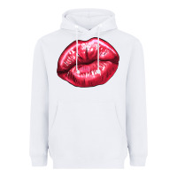 White lips mark Heavyweight Hoodie - NancyCooperArtShop