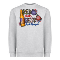 Heather Grey red white beer and boozed Heavyweight Sweatshirt - CowhideDigitalArt