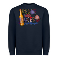 Navy red white beer and boozed Heavyweight Sweatshirt - CowhideDigitalArt
