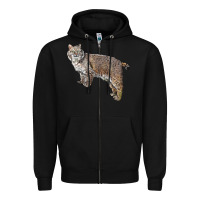 Black Bobcat Zipper Hoodie - LillyAllenDesigns