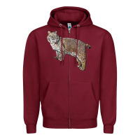 Burgundy Bobcat Zipper Hoodie - LillyAllenDesigns