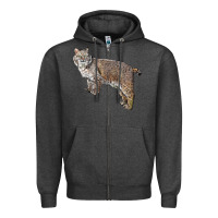 Charcoal Heather Bobcat Zipper Hoodie - LillyAllenDesigns