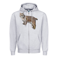 Heather Grey Bobcat Zipper Hoodie - LillyAllenDesigns