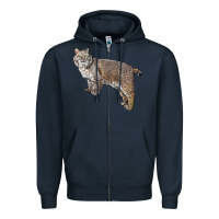 Navy Bobcat Zipper Hoodie - LillyAllenDesigns