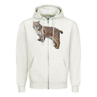 Oatmeal Heather Bobcat Zipper Hoodie - LillyAllenDesigns