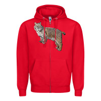 Red Bobcat Zipper Hoodie - LillyAllenDesigns
