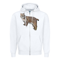 White Bobcat Zipper Hoodie - LillyAllenDesigns