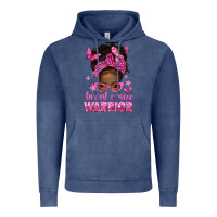 Vintage Denim afro messy bun breast cancer warrior Vintage Hoodie - texasbilliewilder
