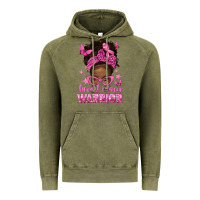Vintage Olive afro messy bun breast cancer warrior Vintage Hoodie - texasbilliewilder