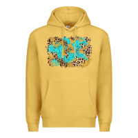 Antique Gold glitter leopard turquoise background Premium Hoodie - AdoDesignShop