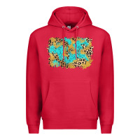 Cardinal glitter leopard turquoise background Premium Hoodie - AdoDesignShop