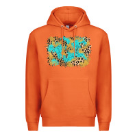 Carrot glitter leopard turquoise background Premium Hoodie - AdoDesignShop