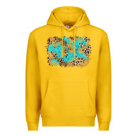 Lemon glitter leopard turquoise background Premium Hoodie - AdoDesignShop