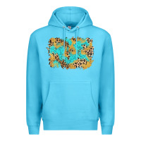 Ocean Blue glitter leopard turquoise background Premium Hoodie - AdoDesignShop