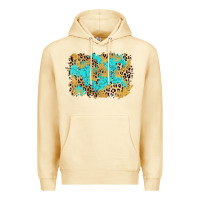 Pina Colada glitter leopard turquoise background Premium Hoodie - AdoDesignShop