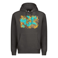 Smoke glitter leopard turquoise background Premium Hoodie - AdoDesignShop