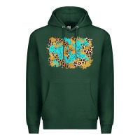 Sports Green glitter leopard turquoise background Premium Hoodie - AdoDesignShop