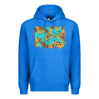 True Royal glitter leopard turquoise background Premium Hoodie - AdoDesignShop