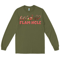 Army Green let's flamingle Long Sleeve Tee - Artiststas