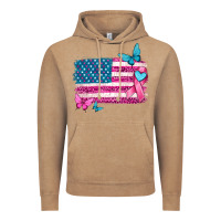 Vintage Coffee American flag breast cancer with ribbon Vintage Hoodie - texasbilliewilder