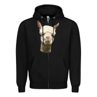 Black Alpaca Head Zipper Hoodie - LillyAllenDesigns
