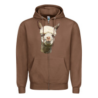 Chestnut Alpaca Head Zipper Hoodie - LillyAllenDesigns