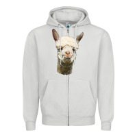 Dove Grey Alpaca Head Zipper Hoodie - LillyAllenDesigns