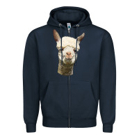 Navy Alpaca Head Zipper Hoodie - LillyAllenDesigns