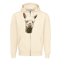 Sandshell Alpaca Head Zipper Hoodie - LillyAllenDesigns