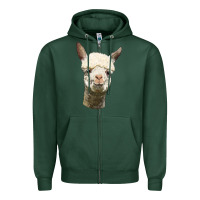 Sports Green Alpaca Head Zipper Hoodie - LillyAllenDesigns