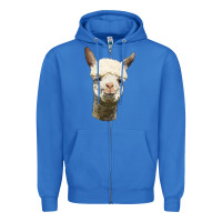True Royal Alpaca Head Zipper Hoodie - LillyAllenDesigns