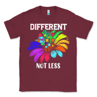 Burgundy Different Not Less Daisy Autism Puzzle Classic Tee - CowhideDigitalArt