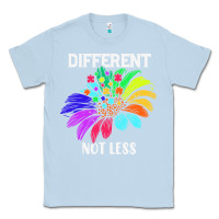 Dusty Blue Different Not Less Daisy Autism Puzzle Classic Tee - CowhideDigitalArt
