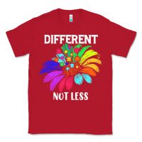 Red Different Not Less Daisy Autism Puzzle Classic Tee - CowhideDigitalArt